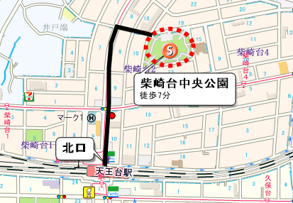 集　合／ 柴崎台中央公園（JR常磐線　天王台駅北口7分）　　　　　　　　　　　　　　　　　　　　　　　　　　　　　　　　　　　　　　　　 　解　散／13時40分頃　我孫子ふれあい広場（我孫子駅北口3分）　　への地図