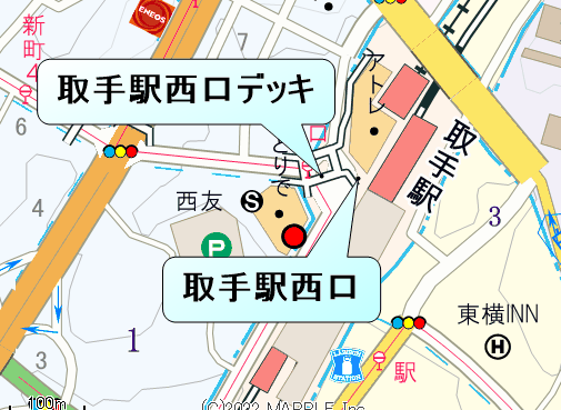 集　合／ 取手駅西口ペデストリアンデッキ(ＪＲ常磐線取手駅１分)　　　　　　　　　　　　　　　　　　　　　　　　　　　　　　　　　　　　　　　　 　解　散／12時30分頃　取手駅東口(ＪＲ常磐線線取手駅1分)　　への地図