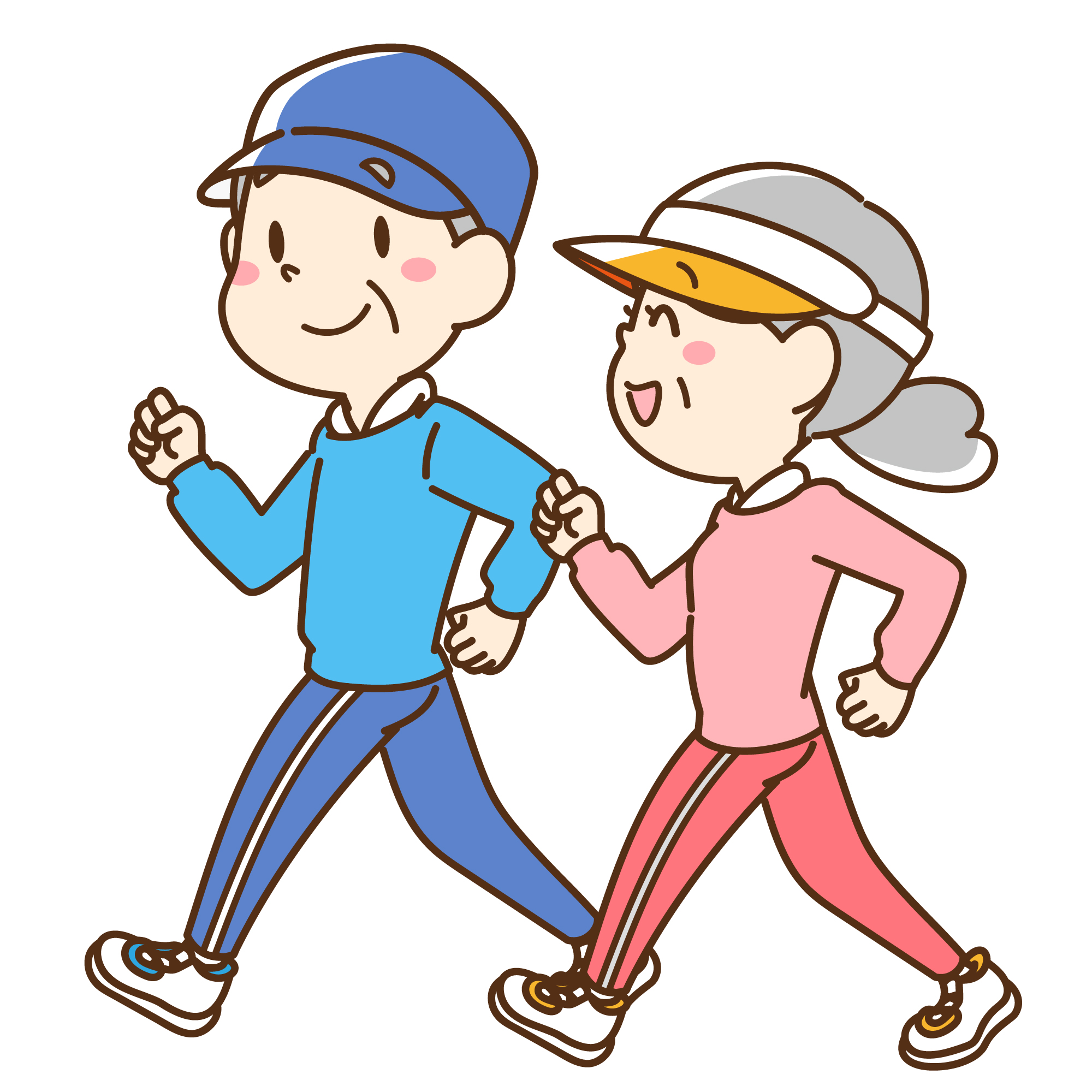 ウオーキングする高齢者