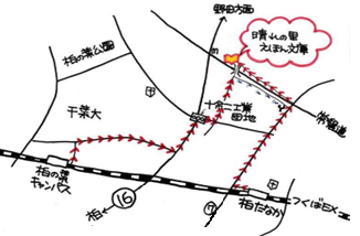 晴れの里えほん文庫への地図
